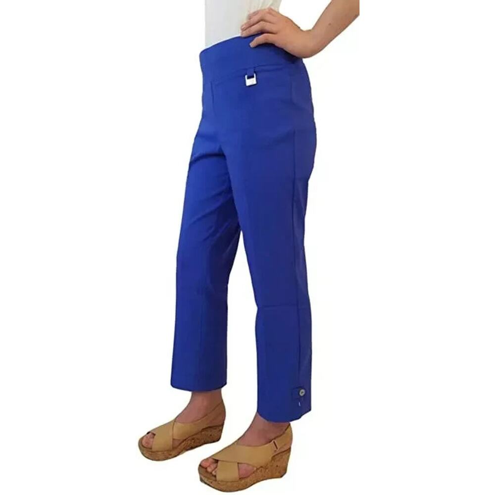 RAFAELLA Women's Amparo Blue Capri Pants Comfort Stretch NWT Sizes 8